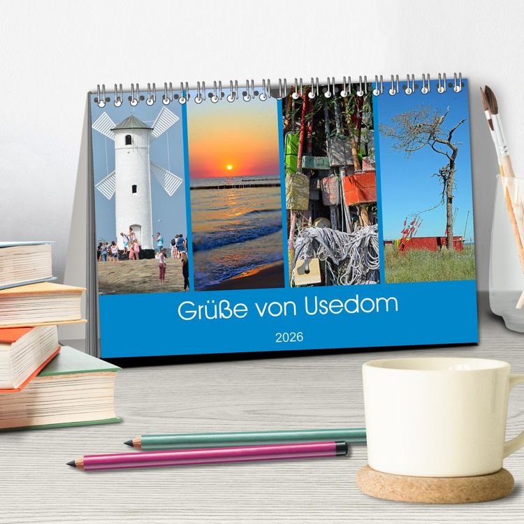 Produktbild: Gr&uuml;&szlig;e von Usedom (Tischkalender 2026 DIN A5 quer), CALVENDO Monatskalender