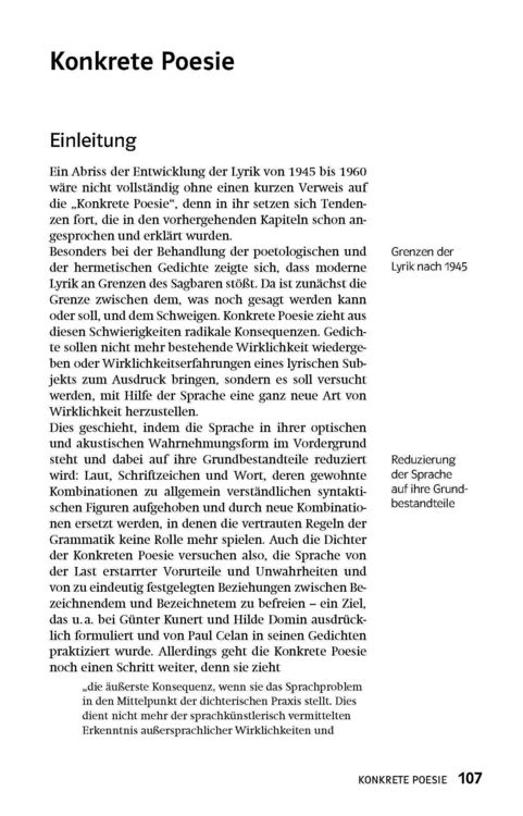 Produktbild: Klett Lekt&uuml;rehilfen Lyrik der Nachkriegszeit 1945 - 1960