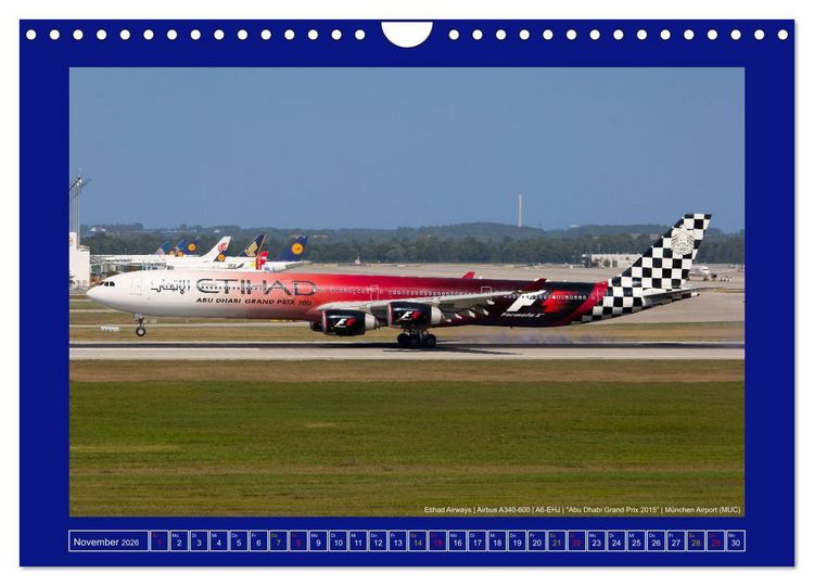 Produktbild: Bunte Airliner (Wandkalender 2026 DIN A4 quer), CALVENDO Monatskalender