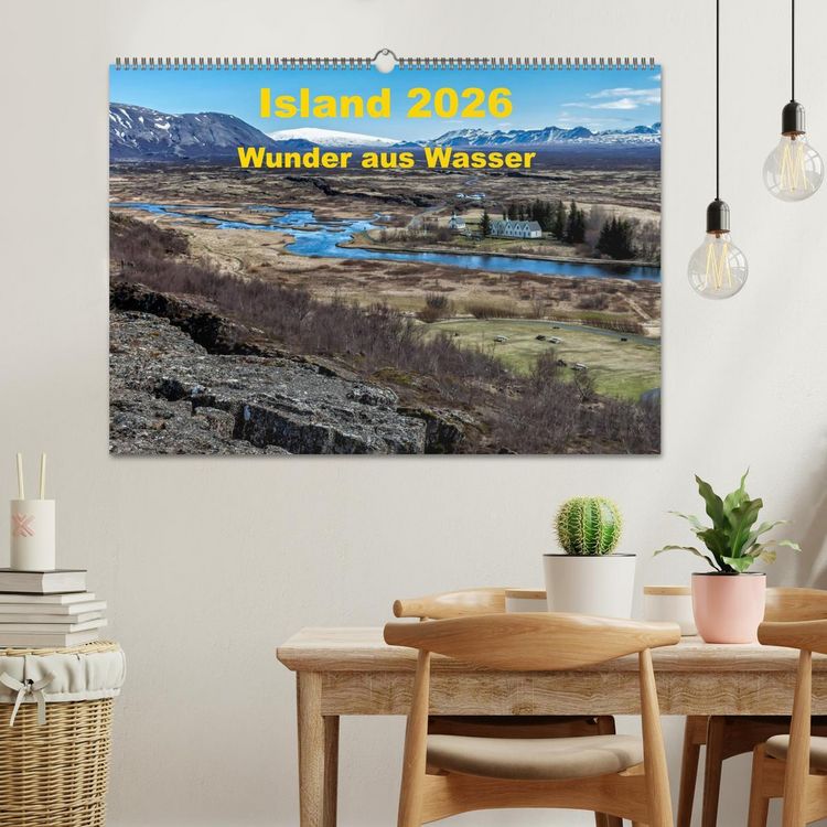 Produktbild: Island &ndash; Wunder aus Wasser (Wandkalender 2026 DIN A2 quer), CALVENDO Monatskalender
