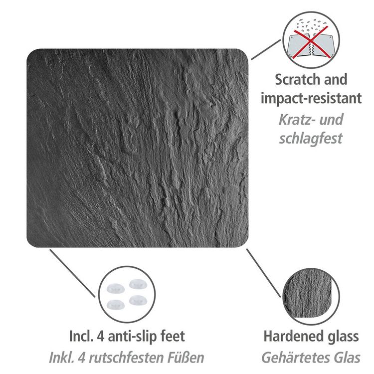 Produktbild: Multi-Platte Mod. Schiefer, Spritzschutz, Herdblende, Schneidbrett