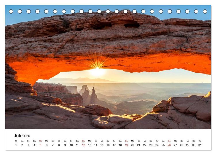 Produktbild: S&uuml;dwesten der USA - Atemberaubende Landschaften (Tischkalender 2026 DIN A5 quer), CALVENDO Monatskalender