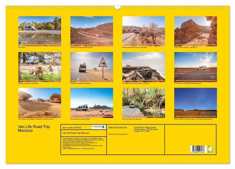 Produktbild: Van Life Road Trip Morocco (Wall Calendar 2026 DIN A2 landscape), CALVENDO 12 Month Wall Calendar