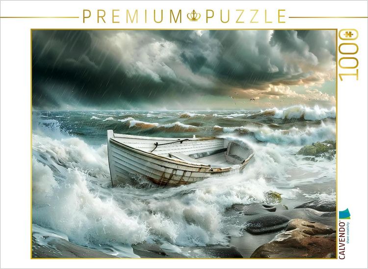 Produktbild: CALVENDO Puzzle Ein Motiv aus dem Kalender "Sturmwarnung an der K&uuml;ste" | 1000 Teile Lege-Gr&ouml;&szlig;e 64x48cm Foto-Puzzle f&uuml;r gl&uuml;ckliche Stunden