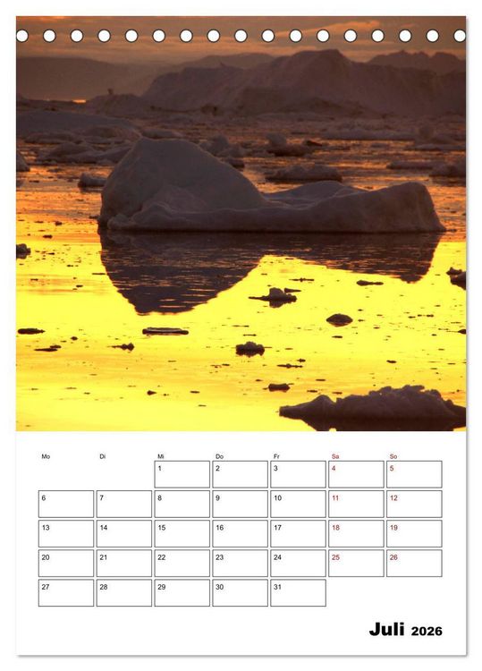 Produktbild: Die Eisberge von Ilulissat (Tischkalender 2026 DIN A5 hoch), CALVENDO Monatskalender