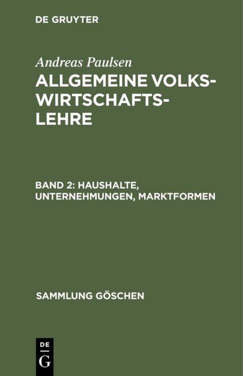 Produktbild: Haushalte, Unternehmungen, Marktformen