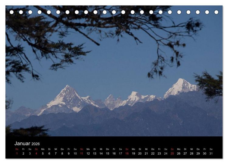 Produktbild: Bhutan 2026 - Land des Donnerdrachens (Tischkalender 2026 DIN A5 quer), CALVENDO Monatskalender