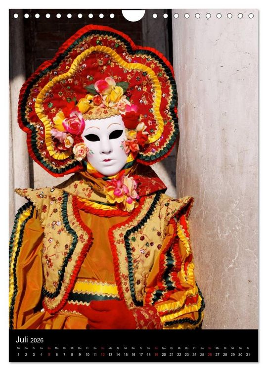 Produktbild: Karneval in Venedig - Phantasievolle Masken (Wandkalender 2026 DIN A4 hoch), CALVENDO Monatskalender