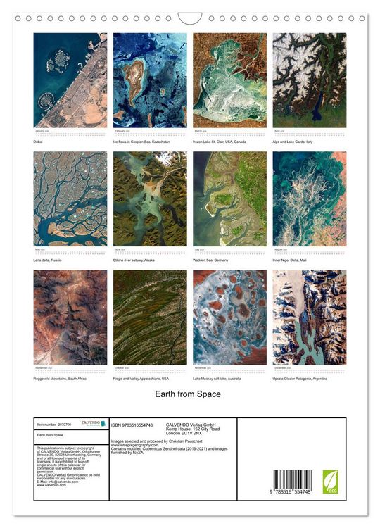 Produktbild: Earth from Space (Wall Calendar 2026 DIN A3 portrait), CALVENDO 12 Month Wall Calendar