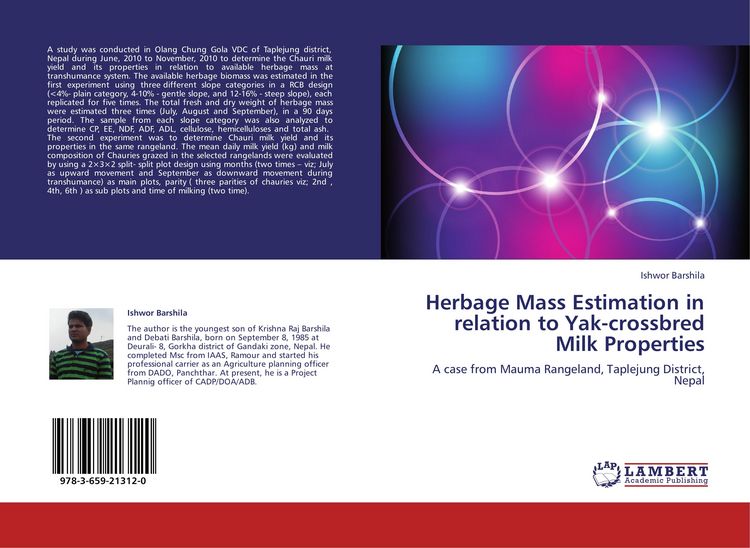 Produktbild: Herbage Mass Estimation in relation to Yak-crossbred Milk Properties