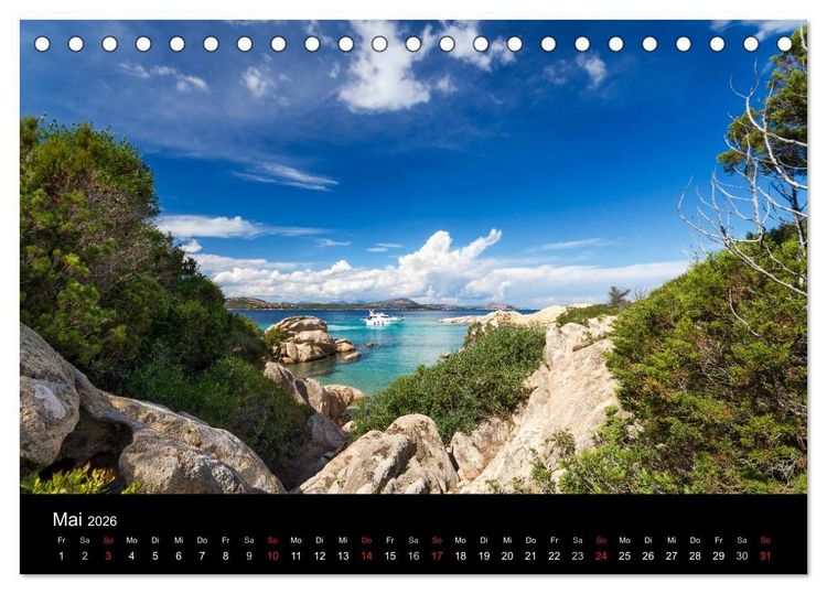 Produktbild: Sardinien / CH-Version (Tischkalender 2026 DIN A5 quer), CALVENDO Monatskalender