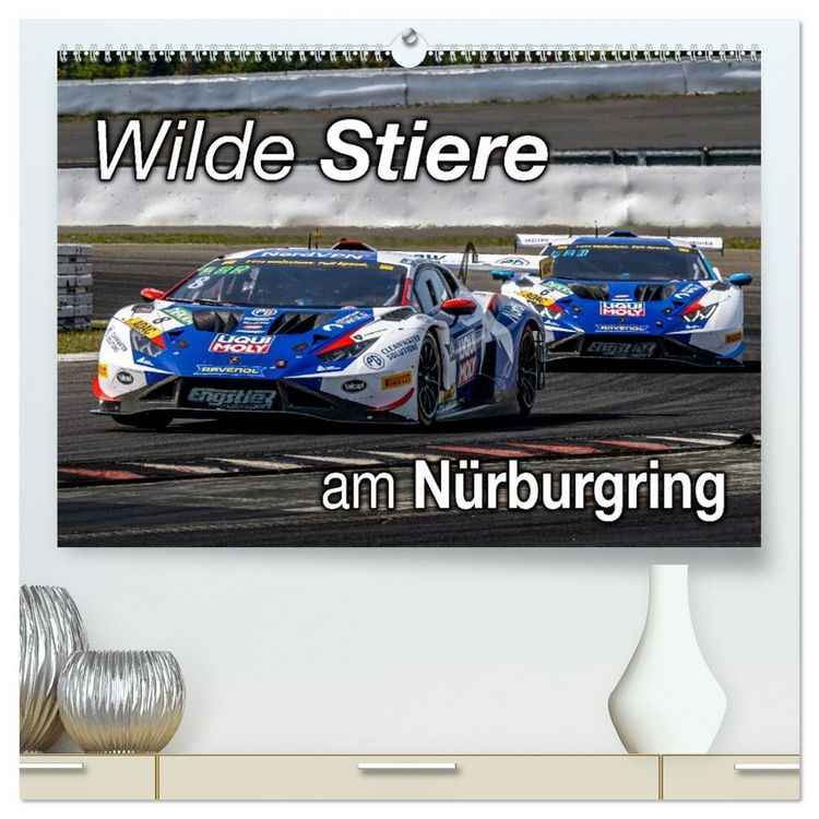Produktbild: Wilde Stiere am N&uuml;rburgring (hochwertiger Premium Wandkalender 2026 DIN A2 quer), Kunstdruck in Hochglanz