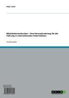 Produktbild: Mitarbeitermotivation - Eine Herausforderung f&uuml;r die F&uuml;hrung in internationalen Unternehmen