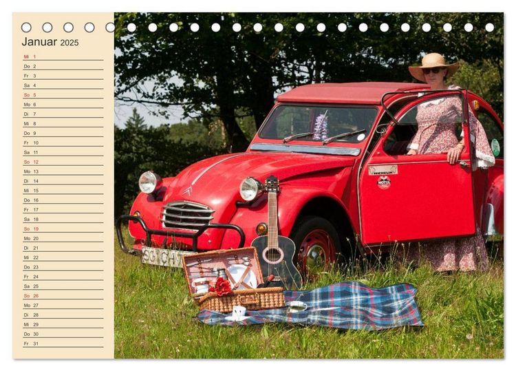Produktbild: Citro&euml;n 2CV - Ente rot (Tischkalender 2025 DIN A5 quer), CALVENDO Monatskalender