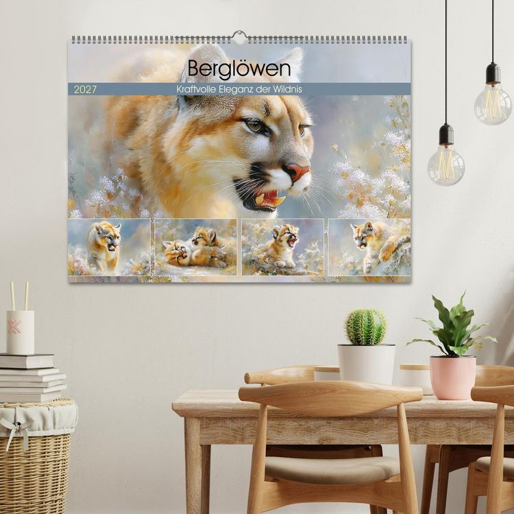 Produktbild: Bergl&ouml;wen. Kraftvolle Eleganz der Wildnis (Wandkalender 2027 DIN A2 quer), CALVENDO Monatskalender