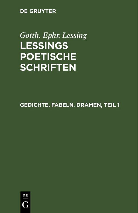 Produktbild: Gedichte. Fabeln. Dramen, Teil 1