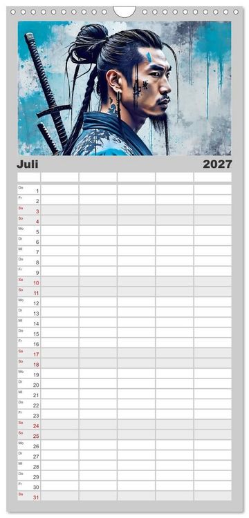 Produktbild: Familienplaner 2027 - Samurai - Asian Spirit mit 5 Spalten (Wandkalender, 21 x 45 cm) CALVENDO