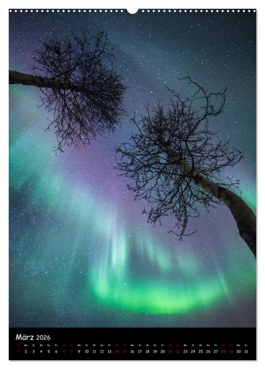Produktbild: Polarlichtkalender (hochwertiger Premium Wandkalender 2026 DIN A2 hoch), Kunstdruck in Hochglanz