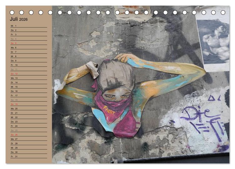 Produktbild: Street-Art Berlin (Tischkalender 2026 DIN A5 quer), CALVENDO Monatskalender
