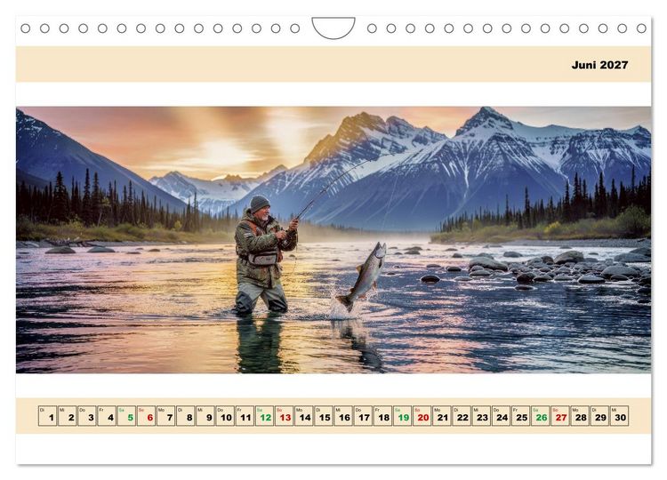 Produktbild: Alaska - Angeln auf Lachs - Panorama (Wandkalender 2027 DIN A4 quer), CALVENDO Monatskalender