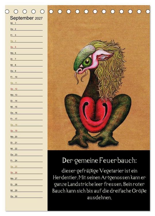 Produktbild: Fabelhafte Wesen / Geburtstagskalender (Tischkalender 2027 DIN A5 hoch), CALVENDO Monatskalender