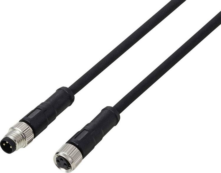 Produktbild: TRU COMPONENTS TC-13751996 Anschlussleitung M8 x 1 Stecker, gerade, Buchse, gerade 5 m Polzahl Sensoren: 3 1 St.