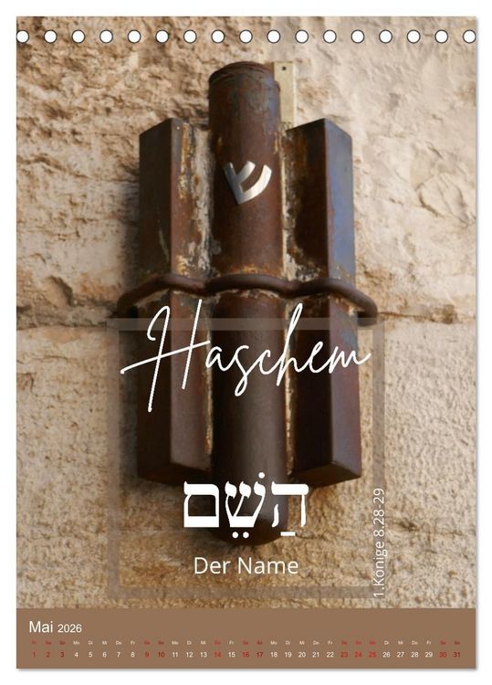 Produktbild: Israel und hebr&auml;ische Namen Gottes (Tischkalender 2026 DIN A5 hoch), CALVENDO Monatskalender