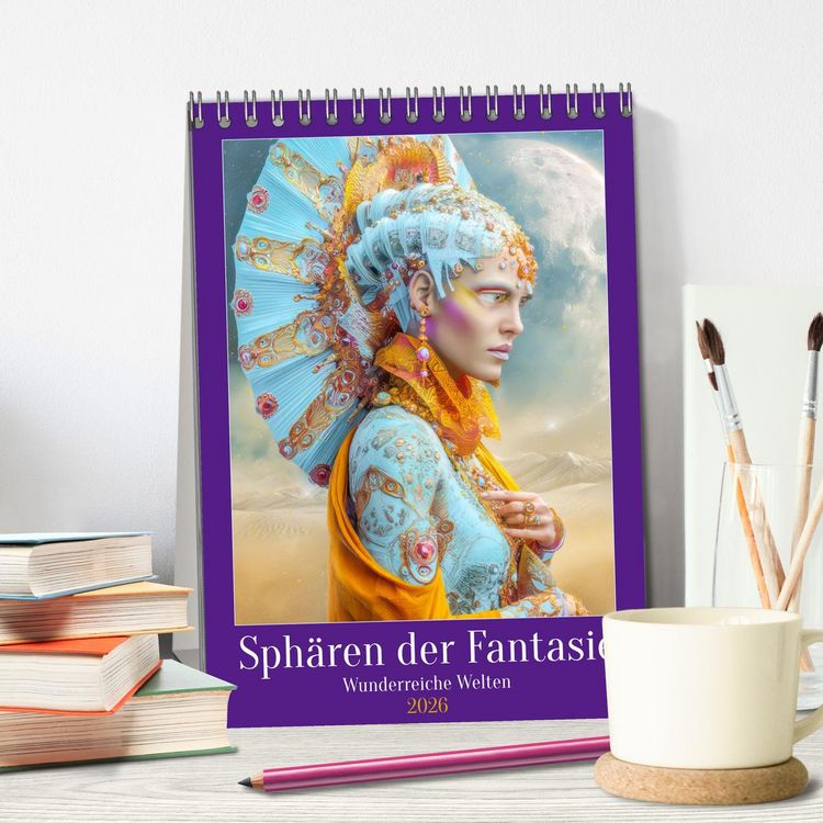 Produktbild: Sph&auml;ren der Fantasie - Wunderreiche Welten (Tischkalender 2026 DIN A5 hoch), CALVENDO Monatskalender