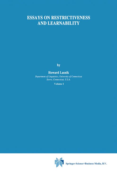 Produktbild: Essays on Restrictiveness and Learnability