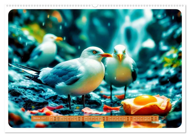 Produktbild: Gierige M&ouml;wen (hochwertiger Premium Wandkalender 2027 DIN A2 quer), Kunstdruck in Hochglanz