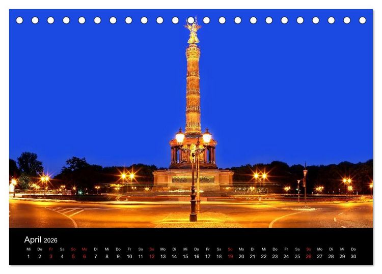 Produktbild: BERLIN ZUR BLAUEN STUNDE (Tischkalender 2026 DIN A5 quer), CALVENDO Monatskalender