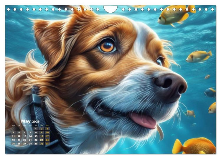 Produktbild: Dogs: intrepid swimmers (Wall Calendar 2026 DIN A4 landscape), CALVENDO 12 Month Wall Calendar