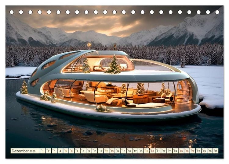 Produktbild: Hausboote Wohn Fantasien (Tischkalender 2026 DIN A5 quer), CALVENDO Monatskalender