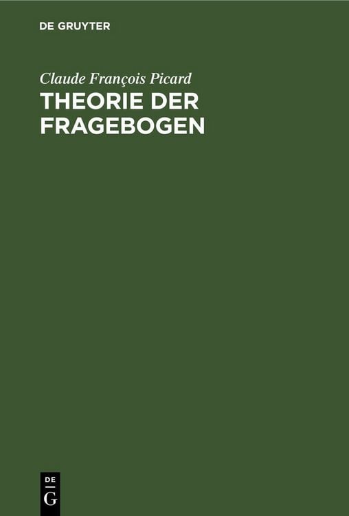 Produktbild: Theorie der Fragebogen