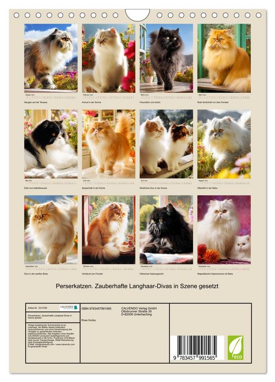 Produktbild: Perserkatzen. Zauberhafte Langhaar-Divas in Szene gesetzt (Wandkalender 2026 DIN A4 hoch), CALVENDO Monatskalender
