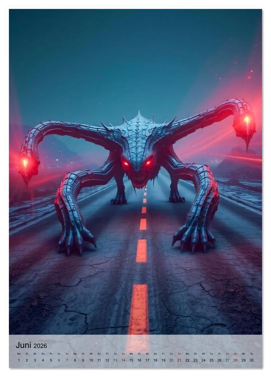 Produktbild: Kreaturen der Dunkelheit - Urbane Horror Mythen (Wandkalender 2026 DIN A4 hoch), CALVENDO Monatskalender