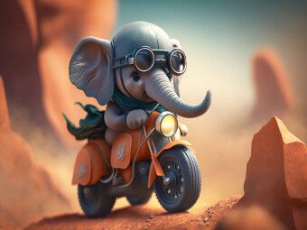 Produktbild: CALVENDO Puzzle Der Elefant auf zwei R&auml;dern | 1000 Teile Lege-Gr&ouml;&szlig;e 64x48cm Foto-Puzzle f&uuml;r gl&uuml;ckliche Stunden
