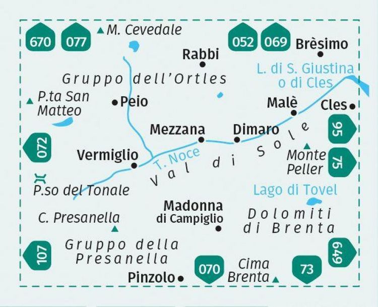 Produktbild: KOMPASS Wanderkarte 119 Val di Sole, Madonna di Campiglio, Mal&egrave;, Passo del Tonale, Peio, Rabbi 1:35.000