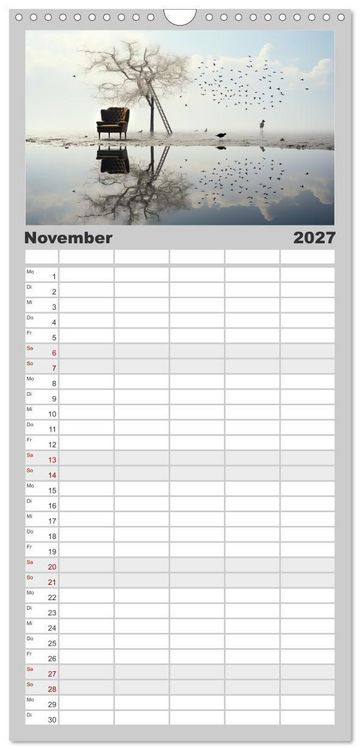 Produktbild: Familienplaner 2027 - Surrealer Minimalismus mit 5 Spalten (Wandkalender, 21 x 45 cm) CALVENDO