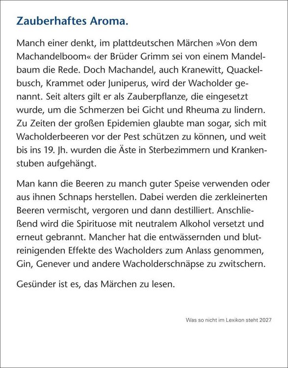 Produktbild: Was so nicht im Lexikon steht Tagesabrei&szlig;kalender 2027 - Kuriosit&auml;ten, Hist&ouml;rchen und merkw&uuml;rdige Geschichten