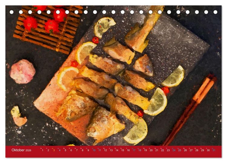 Produktbild: Meeresfr&uuml;chte - Gemalte Stillleben aus Poseidons Reich (Tischkalender 2026 DIN A5 quer), CALVENDO Monatskalender