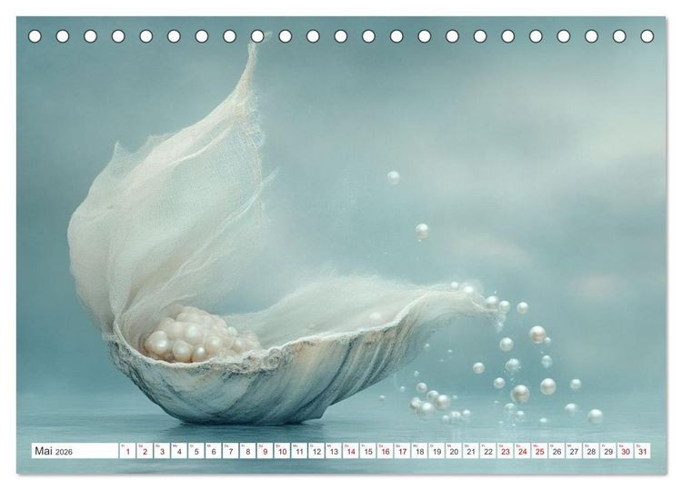 Produktbild: Sandgefl&uuml;ster und Muschelzauber (Tischkalender 2026 DIN A5 quer), CALVENDO Monatskalender