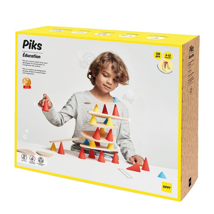 Produktbild: OPPI TOYS - Piks Stapelspielzeug Lernset 129-teilig