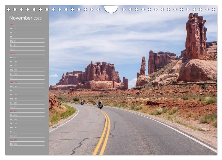 Produktbild: Biker Paradies - Die Canyons der USA (Wandkalender 2026 DIN A4 quer), CALVENDO Monatskalender