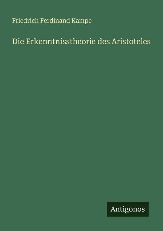 Produktbild: Die Erkenntnisstheorie des Aristoteles