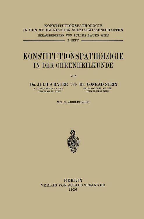 Produktbild: Konstitutionspathologie in der Ohrenheilkunde