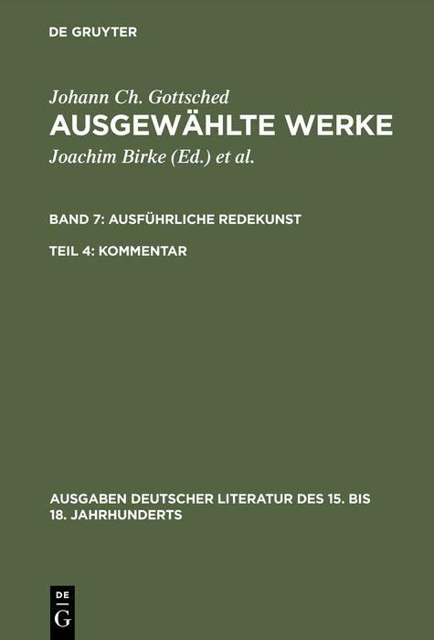 Produktbild: Ausf&uuml;hrliche Redekunst. Kommentar
