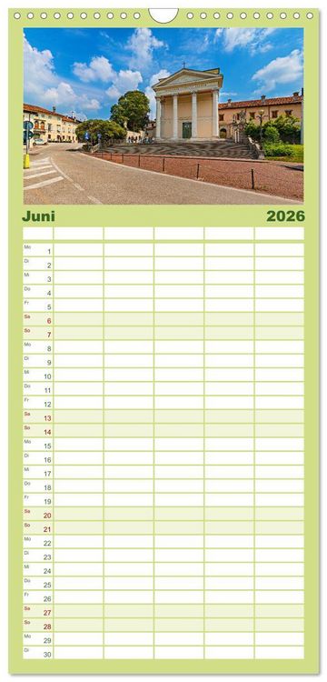 Produktbild: Familienplaner 2026 - Udine - die Stadt der Engel mit 5 Spalten (Wandkalender, 21 x 45 cm) CALVENDO