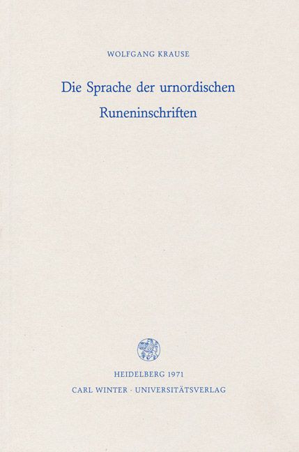 Produktbild: Die Sprache der urnordischen Runeninschriften