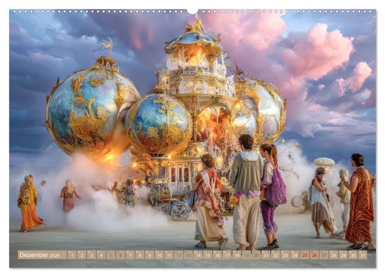 Produktbild: Festival der Kreativit&auml;t und Lebenslust - In der W&uuml;ste (hochwertiger Premium Wandkalender 2026 DIN A2 quer), Kunstdruck in Hochglanz